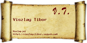 Viszlay Tibor névjegykártya